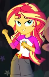 Size: 305x475 | Tagged: safe, derpibooru import, screencap, sunset shimmer, equestria girls, legend of everfree, cropped, lidded eyes, out of context