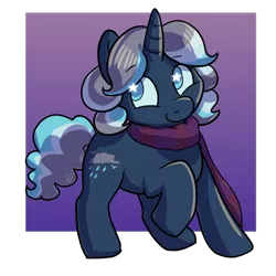 Size: 600x600 | Tagged: safe, artist:prettyproglottids, derpibooru import, oc, unofficial characters only, pony, unicorn, clothes, scarf, solo, starry eyes, wingding eyes