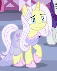 Size: 365x453 | Tagged: safe, derpibooru import, screencap, lily lace, rarity, pony, unicorn, honest apple, 3:, cropped, crying, cute, female, frown, mare, raised hoof, sad, solo focus, teary eyes, wavy mouth, wide eyes
