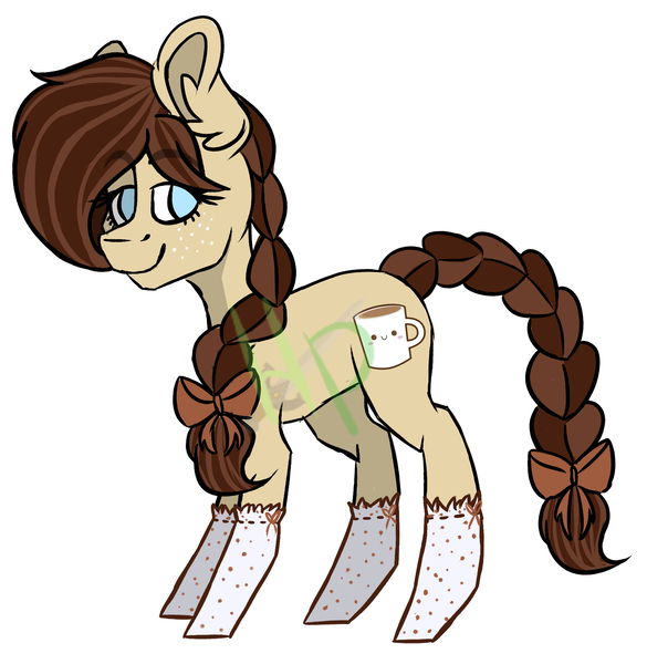 Size: 2025x2076 | Tagged: safe, artist:hellishprogrammer, derpibooru import, oc, unofficial characters only, earth pony, pony, clothes, female, high res, mare, simple background, socks, solo, watermark, white background