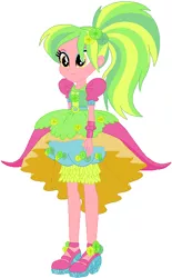 Size: 368x592 | Tagged: safe, artist:ra1nb0wk1tty, derpibooru import, lemon zest, equestria girls, alternate hairstyle, clothes, crystal gala, dress, female, high heels, shoes, solo