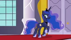 Size: 1280x720 | Tagged: safe, deleted from derpibooru, derpibooru import, screencap, princess luna, pony, a royal problem, female, mare, plot, raised hoof, solo, swapped cutie marks