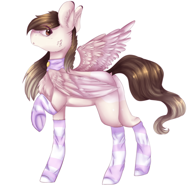 Size: 3559x3367 | Tagged: safe, artist:angelic-shield, derpibooru import, oc, oc:chloe, unofficial characters only, pegasus, pony, clothes, cute, one hoof raised, simple background, socks, solo, striped socks, transparent background