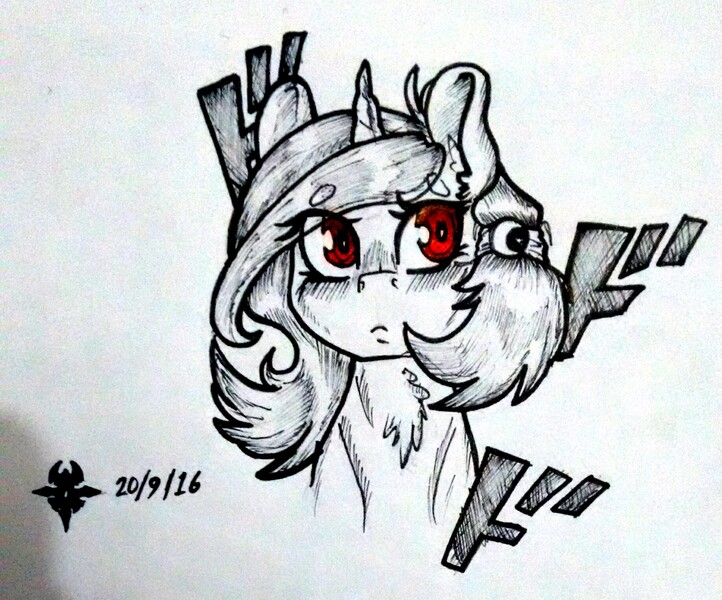 Size: 1836x1526 | Tagged: safe, artist:pantheracantus, derpibooru import, oc, unofficial characters only, pony, monochrome, traditional art