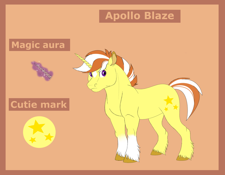 Size: 2568x2004 | Tagged: safe, artist:shadeila, derpibooru import, oc, oc:apollo blaze, unofficial characters only, pony, high res, male, offspring, parent:moondancer, parent:sunburst, parents:sundancer, reference sheet, solo, stallion