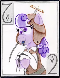Size: 1024x1330 | Tagged: safe, artist:the1king, derpibooru import, screwball, pony, card, playing card, solo, spades
