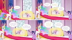 Size: 2564x1444 | Tagged: safe, artist:hakunohamikage, derpibooru import, princess celestia, twilight sparkle, twilight sparkle (alicorn), alicorn, pony, ask-princesssparkle, ask, askpinytwilight, dusk shine, magic, prince dusk, rule 63, tumblr