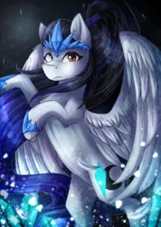 Size: 3200x4500 | Tagged: safe, artist:jazzerix, derpibooru import, oc, oc:cyan crystal, unofficial characters only, pegasus, pony, absurd resolution, male, multicolored iris, solo