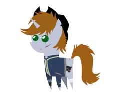 Size: 3182x2466 | Tagged: safe, artist:aborrozakale, derpibooru import, oc, oc:littlepip, unofficial characters only, pony, unicorn, fallout equestria, fallout, female, hat, high res, mare, pointy ponies, scar, simple background, solo, transparent background, vault suit