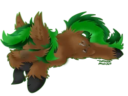 Size: 1024x768 | Tagged: safe, artist:vanillaswirl6, derpibooru import, oc, oc:jaeger, oc:jaeger sylva, unofficial characters only, earth pony, pony, cheek fluff, clothes, colored eyelashes, colored hooves, commission, ear fluff, eyes closed, fluffy, lying down, male, prone, scarf, signature, simple background, sleeping, solo, stallion, transparent background, unshorn fetlocks