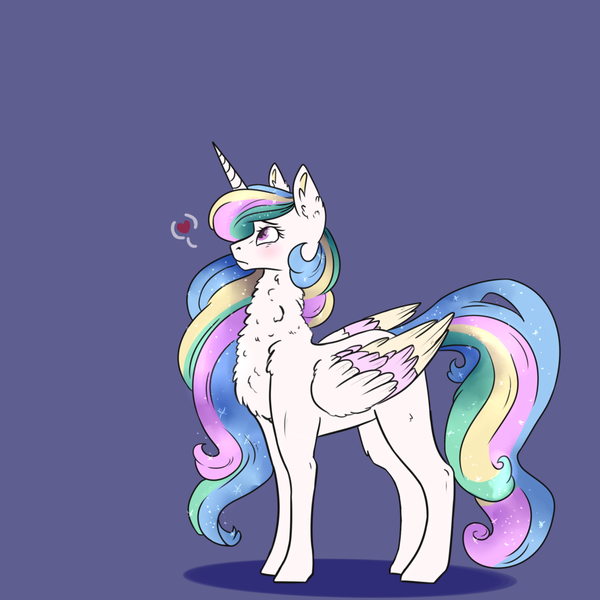 Size: 1024x1024 | Tagged: safe, artist:albinnada, artist:twishtwishy, derpibooru import, princess celestia, pony, chest fluff, colored wings, colored wingtips, heart, simple background, solo