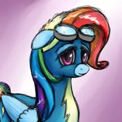 Size: 3000x3000 | Tagged: safe, artist:plotcore, derpibooru import, rainbow dash, pony, newbie dash, clothes, female, goggles, mare, rainbow fash, solo, uniform, wonderbolts uniform