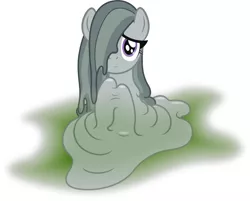 Size: 2574x2070 | Tagged: safe, artist:badumsquish, derpibooru import, marble pie, goo pony, original species, abstract background, female, goo ponified, looking at you, melting, puddle, shy, simple background, solo, species swap, transparent