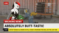 Size: 1280x720 | Tagged: 3d, absolutely disgusting, anthro, artist:universalblue, ass, breasts, clothes, cutie mark, cyborg, derpibooru import, fallout equestria, fanfic, fanfic art, female, hooves, horn, large butt, meme, oc, oc:blackjack, oc:littlepip, pipbuck, pipbutt, safe (object), source filmmaker, suggestive, text, unofficial characters only, vault suit