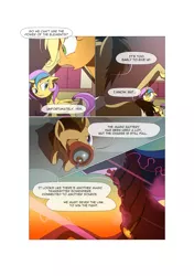 Size: 3541x5016 | Tagged: safe, artist:gashiboka, derpibooru import, applejack, doctor whooves, princess gold lily, time turner, twilight sparkle, twilight sparkle (alicorn), oc, oc:brotonia, alicorn, earth pony, pony, unicorn, comic:recall the time of no return, absurd resolution, comic, continuity, elements of harmony, female, floppy ears, keys of harmony, mare, shocked