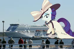 Size: 3000x1979 | Tagged: safe, artist:cheezedoodle96, artist:theotterpony, derpibooru import, rarity, pony, ppov, clothes, costume, finland, giant pony, irl, macro, photo, ponies in real life, raristocrat, rose dewitt bukater, ship, story in the source, story included, titanic