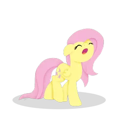 Size: 1000x1000 | Tagged: safe, artist:libbythekautz, derpibooru import, fluttershy, pegasus, pony, eyes closed, female, mare, open mouth, simple background, solo, transparent background, yawn