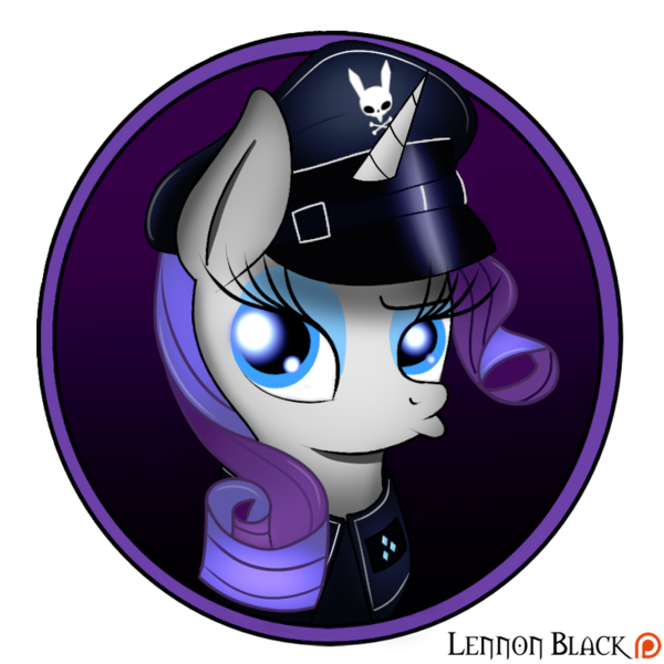 Size: 800x800 | Tagged: safe, artist:lennonblack, derpibooru import, rarity, pony, bust, clothes, duckface, hugo boss, nazi, nazi uniform, portrait, rarinazi, solo, uniform