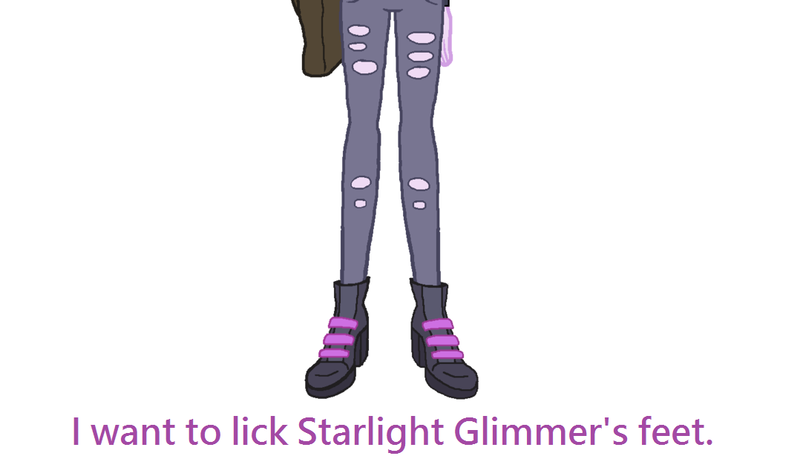 Size: 1078x642 | Tagged: suggestive, derpibooru import, starlight glimmer, equestria girls, mirror magic, spoiler:eqg specials, boots, feet, fetish, foot fetish, foot worship, high heel boots, image macro, legs, licking, licking foot, meme, pictures of legs, simple background, solo, white background