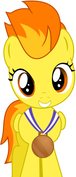 Size: 788x1820 | Tagged: safe, artist:frownfactory, derpibooru import, spitfire, pegasus, pony, parental glideance, .svg available, female, filly, filly spitfire, medal, simple background, solo, svg, transparent background, vector, younger