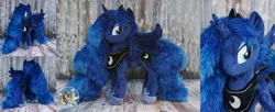 Size: 1903x778 | Tagged: safe, artist:essorille, derpibooru import, princess luna, alicorn, pony, irl, photo, plushie, solo