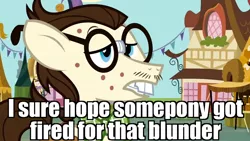 Size: 1152x648 | Tagged: safe, derpibooru import, edit, edited screencap, screencap, gizmo, pony, putting your hoof down, acne, bucktooth, glasses, image macro, male, meme, solo, stallion, the simpsons