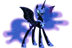 Size: 5803x3927 | Tagged: safe, artist:drakizora, derpibooru import, nightmare moon, alicorn, pony, a royal problem, absurd resolution, female, grin, mare, simple background, smiling, solo, transparent background, vector