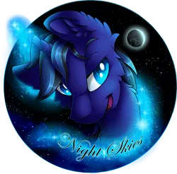 Size: 1959x1931 | Tagged: safe, artist:mychelle, derpibooru import, oc, unofficial characters only, pony, unicorn, bust, magic, male, moon, portrait, simple background, solo, stallion, transparent background