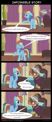 Size: 1288x3000 | Tagged: safe, artist:glennwitcher, derpibooru import, edit, edited screencap, editor:str1ker878, screencap, a.k. yearling, daring do, rainbow dash, pony, stranger than fan fiction, comic, conspiracy, screencap comic