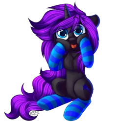 Size: 1925x2000 | Tagged: safe, artist:gicme, derpibooru import, oc, unofficial characters only, pony, unicorn, chest fluff, clothes, cute, female, silly, silly pony, simple background, socks, striped socks, tongue out, transparent background, ych result