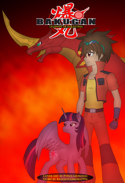 Alicorn Anime Artist Pyrus Leonidas Bakugan Battle Brawlers Clothes Crossover Dan Kuso Derpibooru Import Drago Dragon Dragonoid Female Mare Monster Pony Safe Smiling Trio Twilight Sparkle Twilight Sparkle Alicorn Twibooru