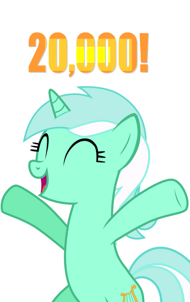 Size: 967x1536 | Tagged: safe, derpibooru import, lyra heartstrings, pony, unicorn, derpibooru, eyes closed, meta, milestone, simple background, smiling, solo, tags, vector, white background