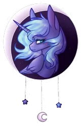 Size: 550x850 | Tagged: safe, artist:peaceouttopizza23, derpibooru import, princess luna, alicorn, pony, crescent moon, female, looking at you, mare, moon, s1 luna, simple background, solo, stars, transparent background