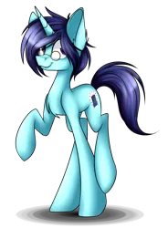 Size: 1600x2175 | Tagged: safe, artist:snowbunny0820, derpibooru import, oc, oc:daniel, unofficial characters only, pony, unicorn, glasses, male, raised hoof, simple background, solo, stallion, transparent background