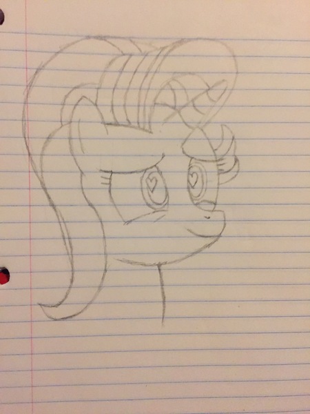 Size: 2448x3264 | Tagged: safe, artist:whobawhats, derpibooru import, starlight glimmer, pony, unicorn, bust, heart eyes, lined paper, pencil drawing, portrait, sketch, smiling, solo, traditional art, wingding eyes