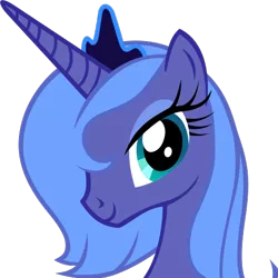 Size: 512x512 | Tagged: safe, artist:the smiling pony, derpibooru import, princess luna, alicorn, pony, derpibooru, .svg available, bust, cute, derpibooru badge, eyeshadow, female, jewelry, lidded eyes, looking at you, lunabetes, makeup, mare, meta, s1 luna, simple background, smiling, solo, svg, tiara, transparent background, vector