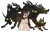 Size: 3475x2198 | Tagged: safe, artist:edcom02, artist:jmkplover, derpibooru import, earth pony, elemental, timber wolf, animal empathy, anti-hero, baby timber wolf, dog tags, glowing eyes, green eyes, image, male, marvel, pack, png, puppy, serious, serious face, sharp teeth, sideburns, simple background, stallion, teeth, transparent background, wolverine, wood golem, x-men