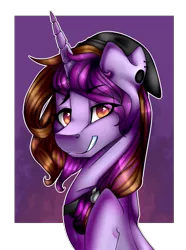 Size: 625x841 | Tagged: safe, artist:xxmissteaxx, derpibooru import, oc, oc:symphony diamond, unofficial characters only, pony, unicorn, bust, female, mare, portrait, solo