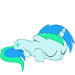 Size: 2924x2924 | Tagged: safe, artist:cyanlightning, derpibooru import, oc, oc:cyan lightning, unofficial characters only, pony, unicorn, animated, colt, cute, cyanlightning is trying to murder us, eyes closed, gif, male, missing accessory, ocbetes, prone, simple background, sleeping, smiling, solo, transparent background, z