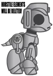 Size: 1748x2480 | Tagged: safe, artist:trotsworth, derpibooru import, ponified, cyberman, pony, doctor who, simple background, solo, transparent background