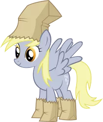 Size: 6109x7252 | Tagged: safe, artist:shadow15991, derpibooru import, derpy hooves, pony, luna eclipsed, absurd resolution, clothes, costume, nightmare night costume, paper bag, paper bag wizard, simple background, solo, transparent background, vector, vector trace