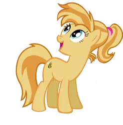 Size: 444x450 | Tagged: safe, artist:dlazerous, derpibooru import, edit, vector edit, oc, oc:honey, unofficial characters only, pony, offspring, parent:braeburn, parent:pinkie pie, parents:braepie, simple background, solo, transparent background, vector