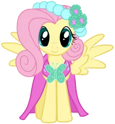 Size: 5000x5387 | Tagged: safe, artist:jennieoo, derpibooru import, fluttershy, pegasus, pony, a canterlot wedding, absurd resolution, bridesmaid dress, clothes, cute, dress, female, looking at you, mare, shyabetes, simple background, solo, spread wings, transparent background, vector, vector trace, wings