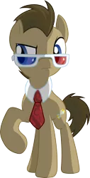 Size: 1572x3088 | Tagged: safe, artist:gray-gold, derpibooru import, doctor whooves, time turner, pony, .svg available, 3d glasses, necktie, simple background, solo, transparent background, vector, vector trace