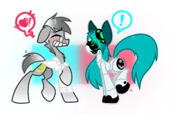 Size: 1829x1218 | Tagged: safe, artist:terror--bite, artist:the--cloudsmasher, derpibooru import, oc, oc:cloudsmasher, unofficial characters only, pony, duo, shipping denied