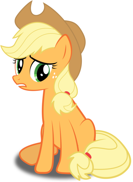 Size: 3659x5000 | Tagged: safe, artist:rubez2525, derpibooru import, applejack, earth pony, pony, the last roundup, .ai available, absurd resolution, female, mare, sad, simple background, solo, transparent background, vector