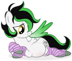 Size: 1024x859 | Tagged: safe, artist:legally-psychotic, artist:p-b-jay, derpibooru import, oc, oc:crescendo, unofficial characters only, pony, clothes, pregnant, simple background, socks, striped socks, transparent background