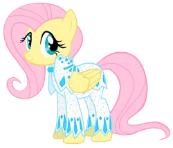 Size: 1400x1194 | Tagged: safe, artist:jennieoo, derpibooru import, fluttershy, pegasus, pony, green isn't your color, clothes, cute, dress, female, jumpsuit, mare, nudie suit, shyabetes, simple background, solo, transparent background, vector, vector trace