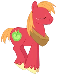 Size: 760x992 | Tagged: safe, artist:jennieoo, derpibooru import, big macintosh, earth pony, pony, eyes closed, jumping, male, simple background, solo, stallion, transparent background, vector