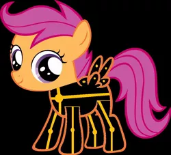 Size: 900x818 | Tagged: safe, artist:marco444, derpibooru import, scootaloo, pegasus, pony, black background, clothes, cosplay, costume, crossover, disney, female, filly, simple background, tron, tron legacy, uniform